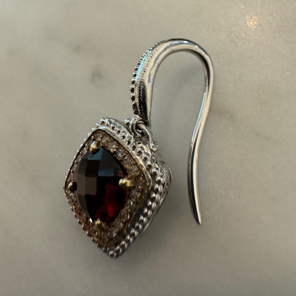 Sterling Silver Custom GPanther Drop Earrings with Small Diamonds - Picture 5 of 8